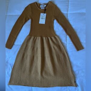 Molo Gold Knit Casual Kids Dress